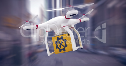 Composite image of digital image of a drone