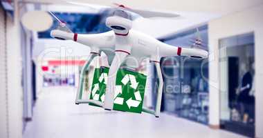 Composite image of digital image of a drone