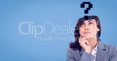 Composite image of focused businesswoman