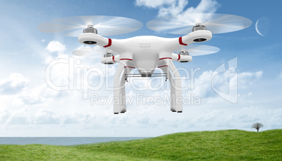 Composite image of image of a drone