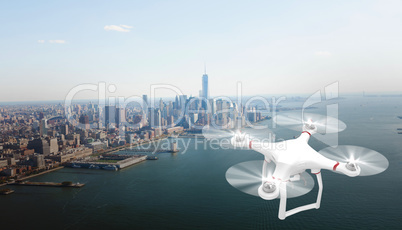 Composite image of image of a drone