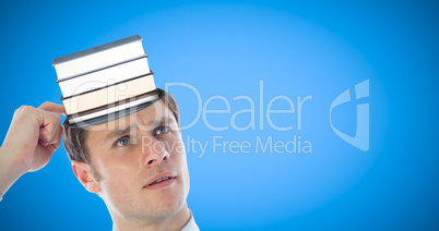 Composite image of thinking businessman scratching head