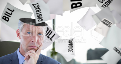 Composite image of business team thinking