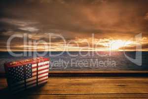 Composite image of usa flag suitcase
