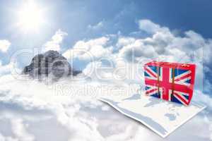 Composite image of great britain flag suitcase