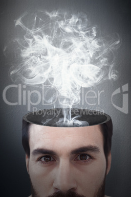 Composite image of close up of focused businessman