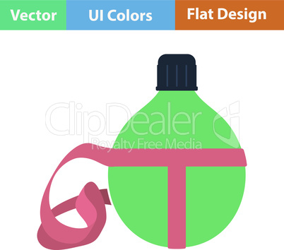 Flat design icon of touristic flask