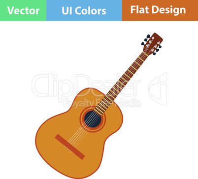 Flat design icon of acoustic guitar