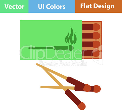 Flat design icon of match box