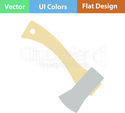Flat design icon of camping axe