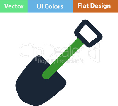 Flat design icon of camping shovel