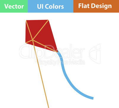 Flat design icon of kite