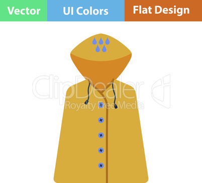 Flat design icon of raincoat