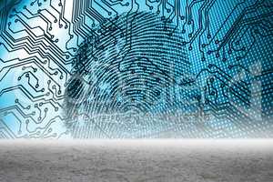 Fingerprint with circuit board graphic