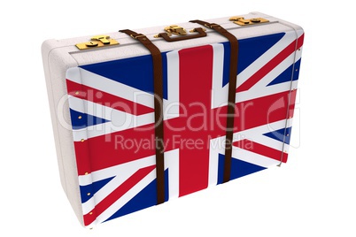 Composite image of british suitcase