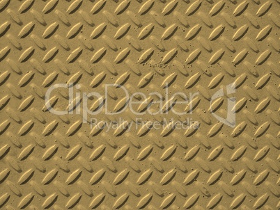 Yellow steel diamond plate background sepia