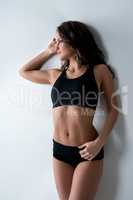 Sports underwear. Image of girl with athletic body