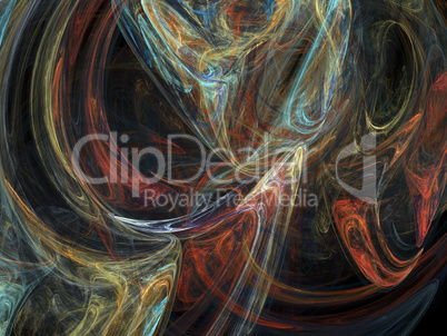 image of one Digital Fractal on Black Color