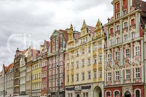 House facade on the main square of Wroclaw