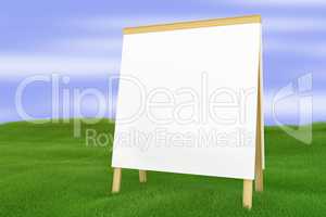 Blank billboard on a green field, 3D Illustration