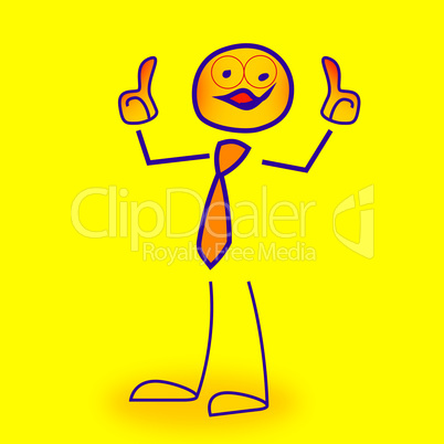 Stick figure holds for consent thumbs up