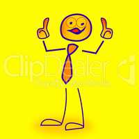 Stick figure holds for consent thumbs up