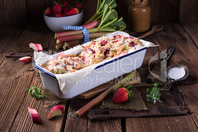 rhubarb strawberry brioches