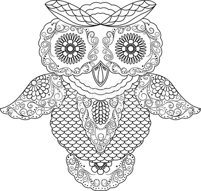 Big owl abstract outline