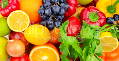 background of different fruits and vegetables