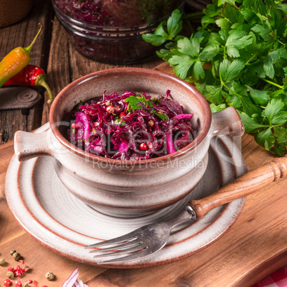 spicy red cabbage Sauerkraut