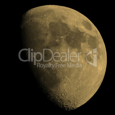 Gibbous moon sepia