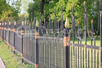 fence with gold decoration