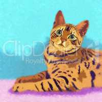 Bengal Cat Illustration