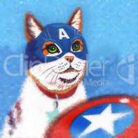 Cats superheroes. Captain America
