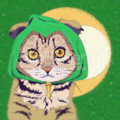 Cats superheroes. Green Arrow