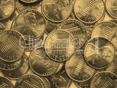 Dollar coins background - vintage