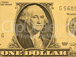 Detail of One Dollar note 1 Dollar - vintage