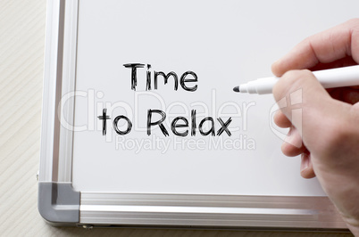 Time to relax written on whiteboard