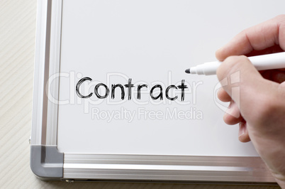 Contract written on whiteboard