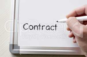 Contract written on whiteboard