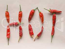 Hot chili pepper vegetables