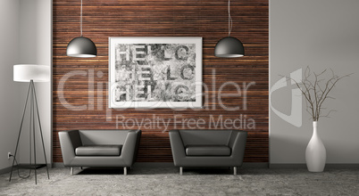 Living room interior 3d rendering