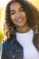 Mixed Race African American Girl Teenager in Sunshine
