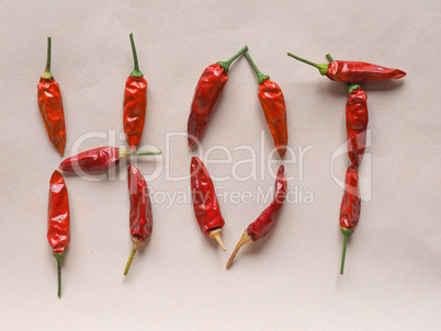 Hot chili pepper vegetables