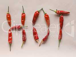 Hot chili pepper vegetables