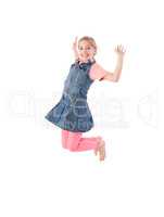 young girl jumping