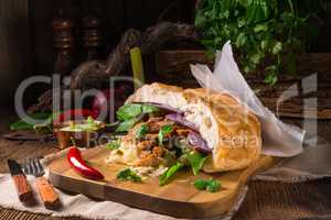 Gyros pita with wild garlic