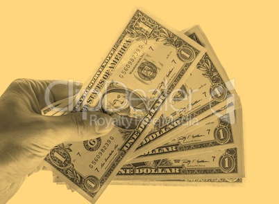 Dollar notes  isolated - vintage