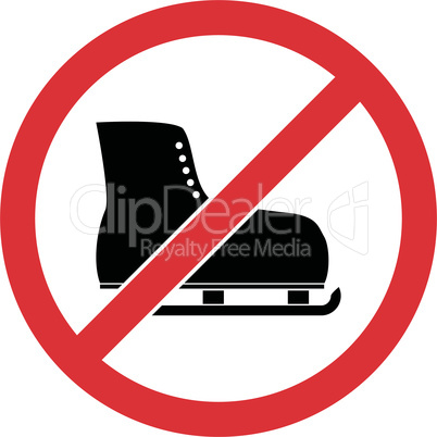 No ice skate, ice-skate prohibited symbol. Vector