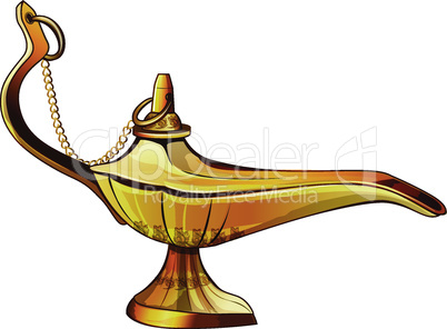 Aladdins lamp vector illustration on a white background
